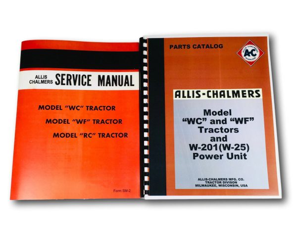 Set Allis Chalmers Wc Wf Tractor Service Repair Manual Parts Catalog Technical