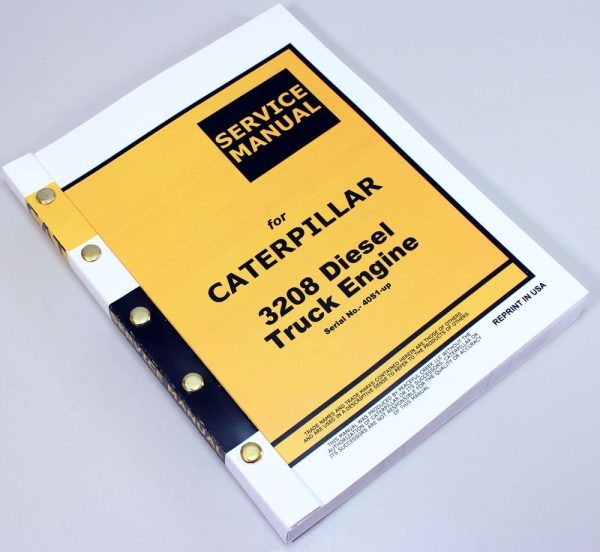 Cat Caterpillar 3208 Diesel Truck Engine Service Manual Serial No. 40S1-Up