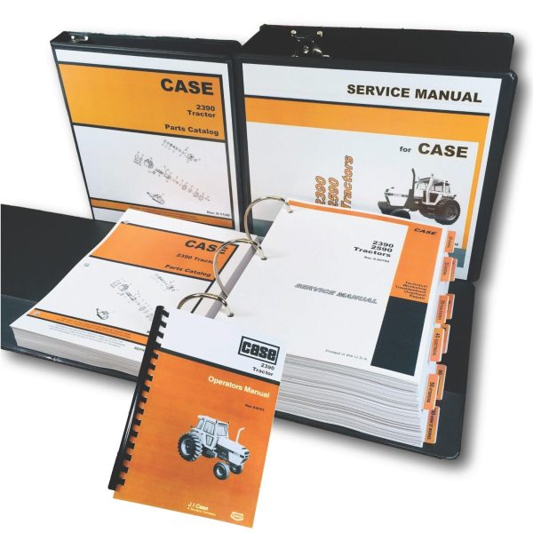 Case 2390 Tractor Service Manual Parts Catalog Operators Owners Repair Shop Set