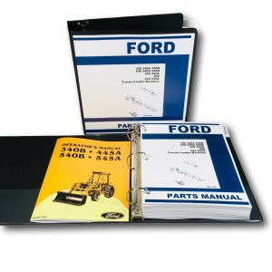 Ford 445A 545A Tractor Loader Backhoes Parts Operators Manual Owners Catalog Set