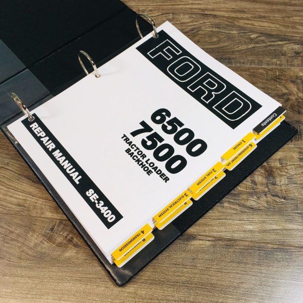 Ford 7500 Tractor Loader Backhoe Service Parts Operators Manual Owners Set - Image 2
