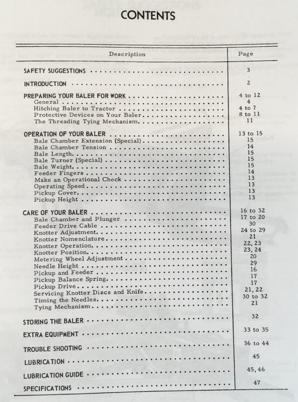 International 420 Square Baler Operators Manual Owners Book Maintenance Book Ih - Image 2