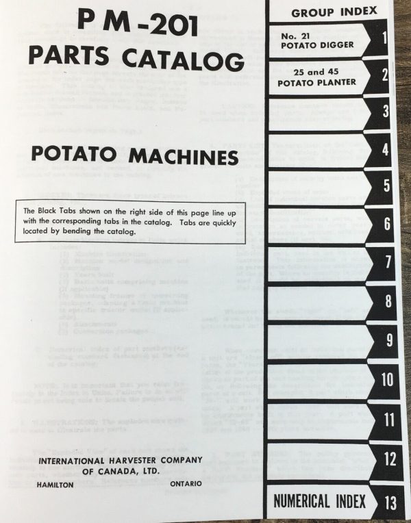 McCormick International 21 25 45 Potato Machine Parts Manual Catalog Assembly - Image 2