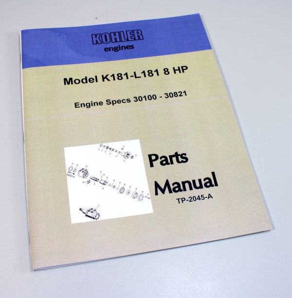 Kohler K181 L181 8Hp Engine Parts Catalog Manual Exploded Views Numbers