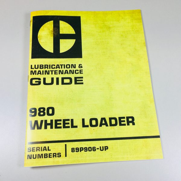 Caterpillar 980 Wheel Loader Service Manual Maintenance Guide Cat