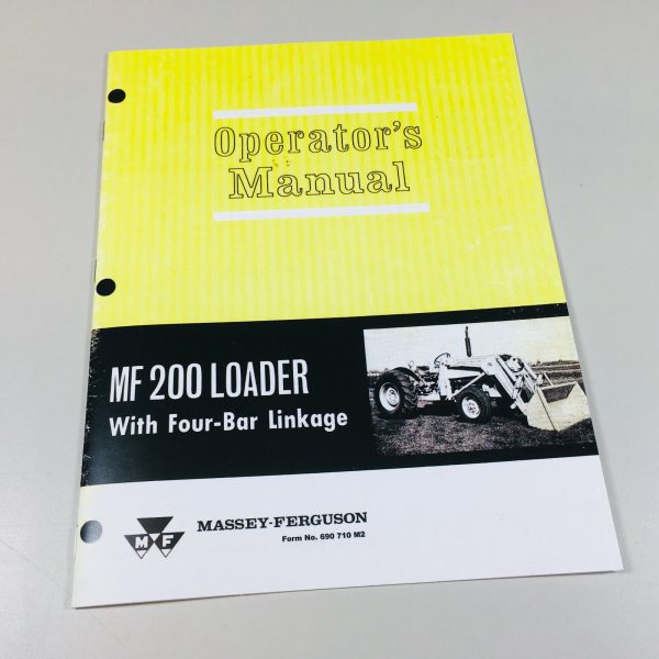 Massey Ferguson Mf 200 Loader Operators Owners Manual Maintenance Adjustments