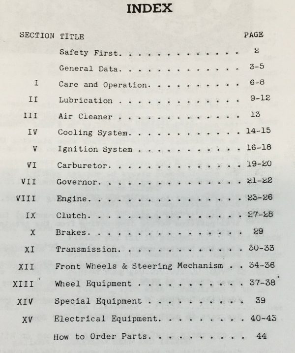 Oliver 60 Row Crop Tractor Operators Manual Owners Book Maintenance Adjustments - Image 2