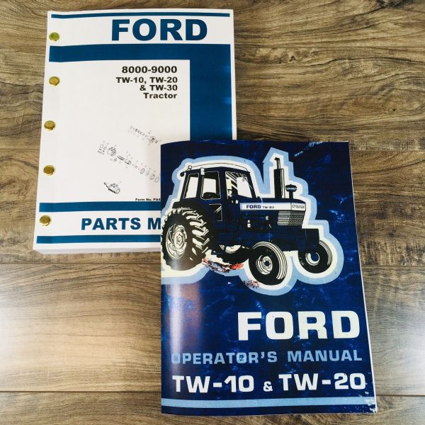 Ford TW-10 TW-20 Tractor Parts Operators Manual Owners Set Catalog Book