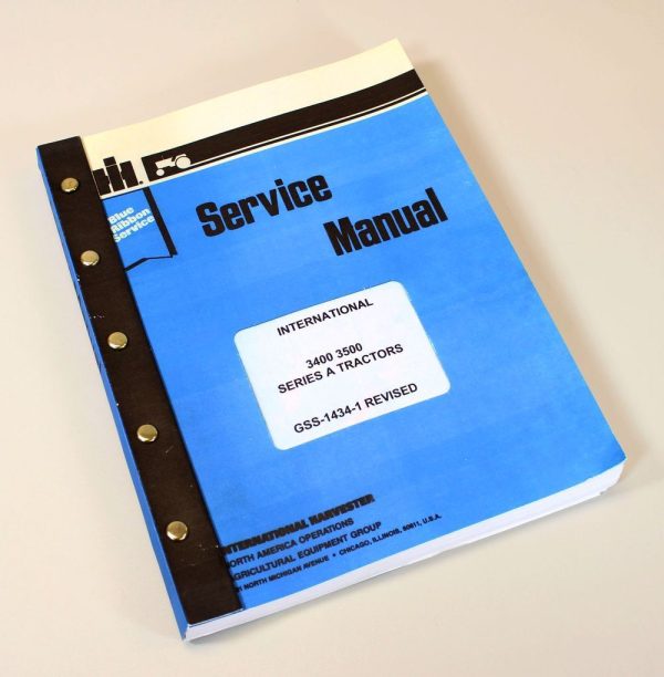 International 3400 Series A 3400A Tractor Service Repair Shop Manual Technical