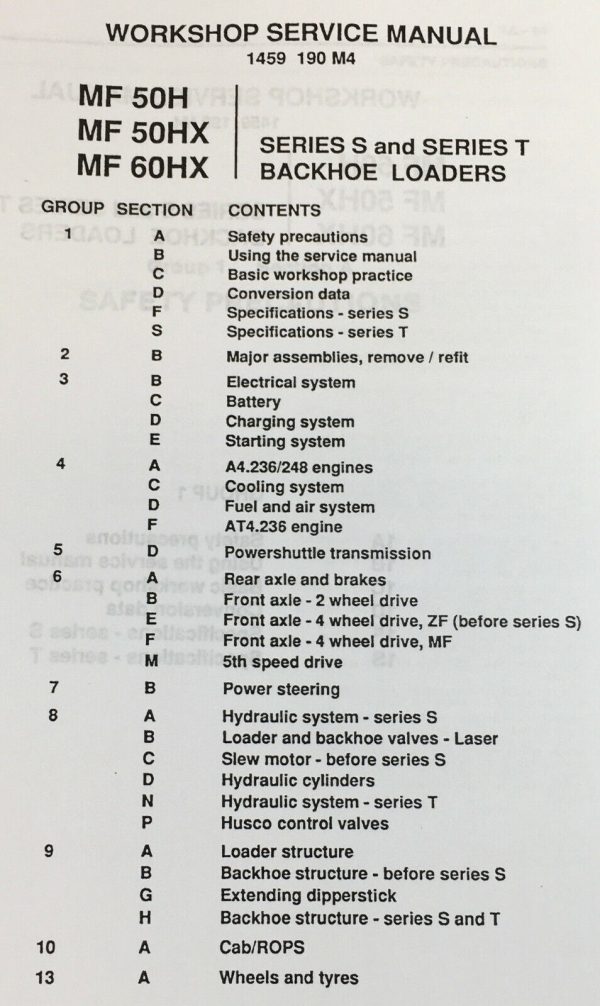 Massey Ferguson 50H 50Hx 60Hx Backhoe Loader Service Parts Operators Manual Set - Image 2