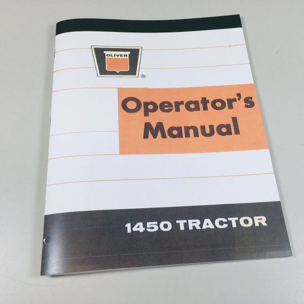 Oliver 1450 Tractor Owners Operators Manual Maintenance Lubrication Adjustments