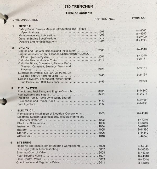 Case 760 Trencher Service Manual Parts Catalog Repair Shop Book Workshop Set - Image 3