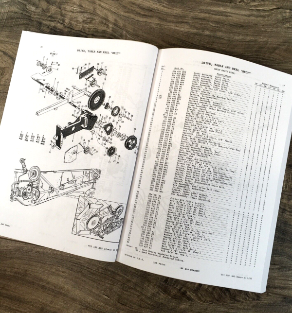 Massey Ferguson 510 Combine Service Parts Manual Set Repair SN Prior to 1201 00 - Image 6