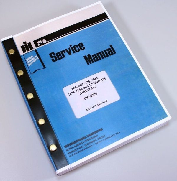 International 786 886 986 1086 1486 1586 Hydro 186 Tractor Service Repair Manual