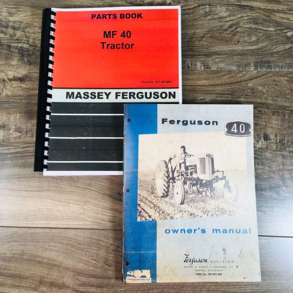 Massey Ferguson 40 Tractor Parts Operators Manual Set Owners Book Catalog MF