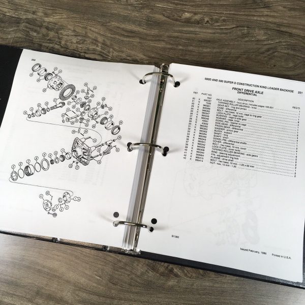 Case 580D Tractor Loader Backhoe Parts Manual Catalog Book Schematics Assembly - Image 12