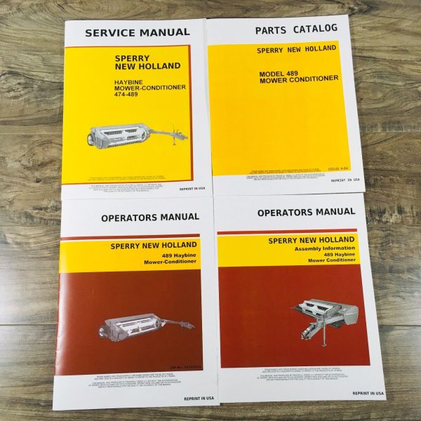 New Holland 489 Haybine Mower Conditioner Service Parts Operators Manual Set NH