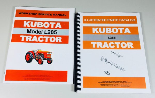 Kubota L285 Tractor Service Parts Manual Technical Shop Book Catalog Repair Set