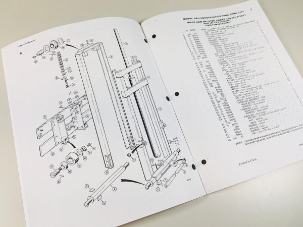 J I Case Model 580Ck Fork Lift Parts Catalog Manual 994 Assembly Exploded Views - Image 4