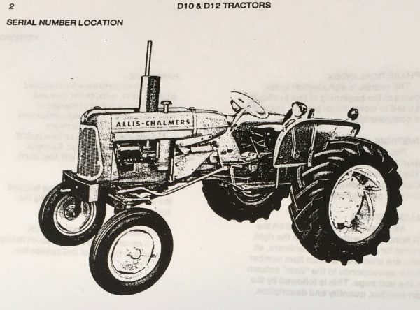 Allis Chalmers D-10 D-12 Tractor Service Manual Parts Operators Set S/N 3501-Up - Image 6