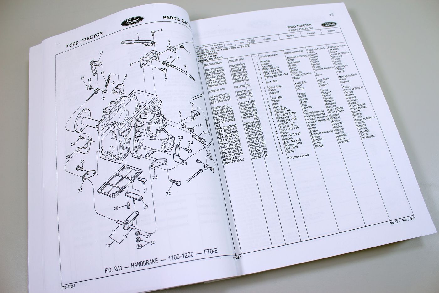 Ford 1300 Tractor Owners Operators Manual Parts Catalog Set