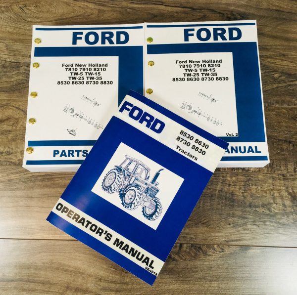 Ford 8530 8630 8730 8830 Tractor Parts Operators Manual Owners Set Book Catalog