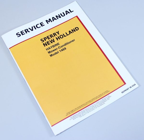 New Holland 1469 Haybine Mower Conditioner Service Repair Shop Manual Technical