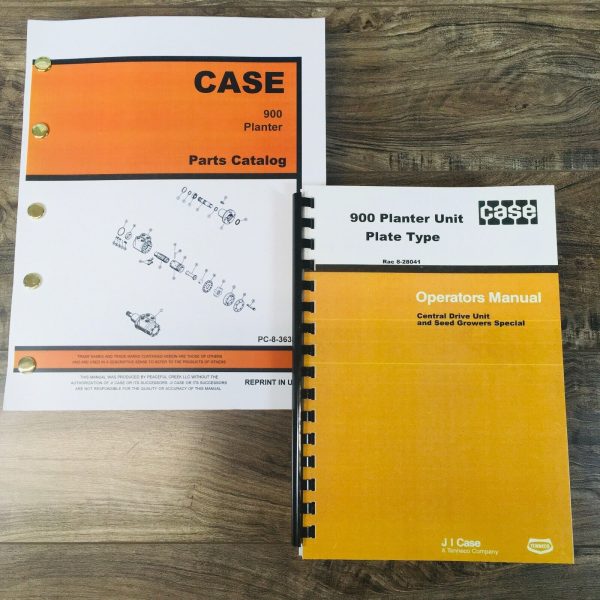 Case 900 Planter Unit Plate Type Central Drive Operators Parts Manual Set Owners