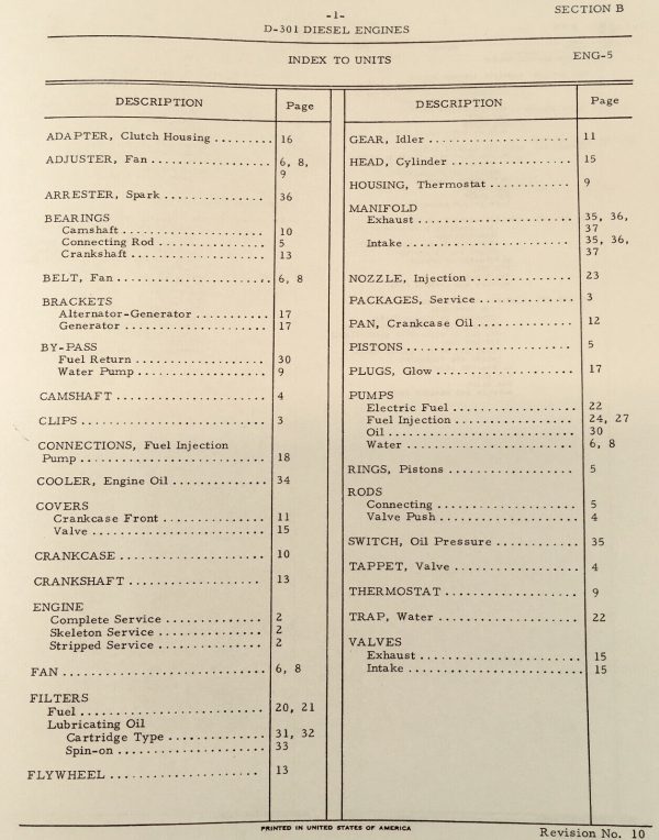 Farmall International D-301 6 Cylinder Diesel Engine Service Parts Manual Set Ih - Image 2