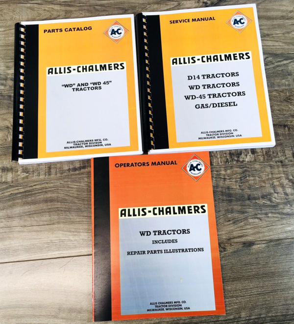 Allis Chalmers Wd Tractor Service Parts Operators Manual Owners Catalog Shop Ac