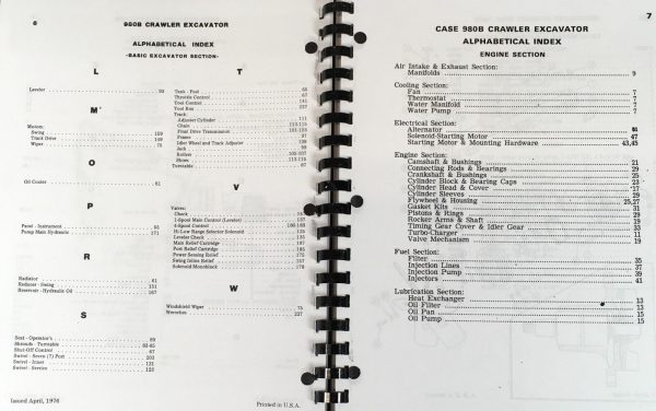 Case 980 Series B Excavator Parts Catalog Operators Manual Owners Set 6203751-Up - Image 4