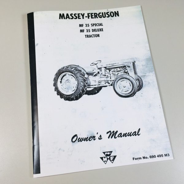 Massey Ferguson Mf 35 Special 35 Deluxe Tractor Owners Operators Manual