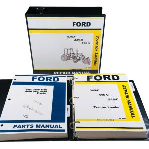 Ford 345C 445C 545C Tractor Loader Service Repair Manual Parts Catalog Set