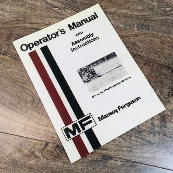 Massey Ferguson 42 Rear Mounted Mower Parts Operators Manual Set Owner - Image 2