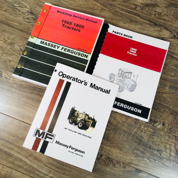 Massey Ferguson 1505 1805 Tractor Service Parts Operators Manual Repair Shop Set