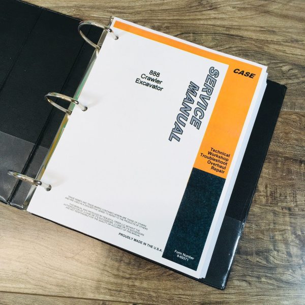 Case 888 Excavator Service Manual Parts Catalog Operators Set PIN 15041-After - Image 2