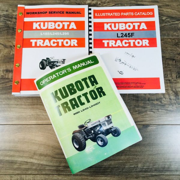 Kubota L245 L245F 2Wd Tractor Service Manual Parts Catalog Operators Repair Shop