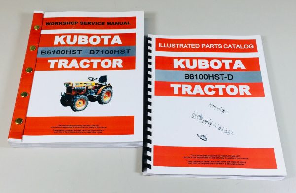 Kubota B6100Hst-D Tractor Service Repair Manual Parts Catalog Tech Shop Book