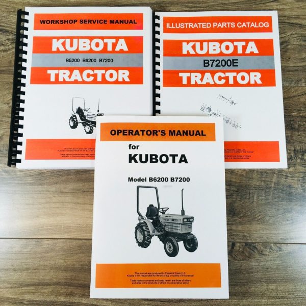 Kubota B7200E Service Manual Parts Catalog Operators Repair Workshop 2WD