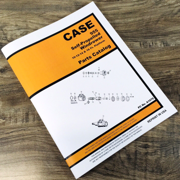 Case 955 Self Propelled Windrower Parts Manual Catalog Book Assembly Schematic