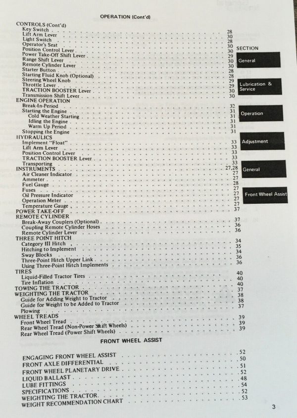 Allis Chalmers Two Twenty 220 Tractor Operators Manual Owners Book Maintenance - Image 3