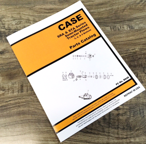 Case SRA & STA Series Semi-Mounted Tractor Plow Parts Manual Book 3 4 5 Bottom