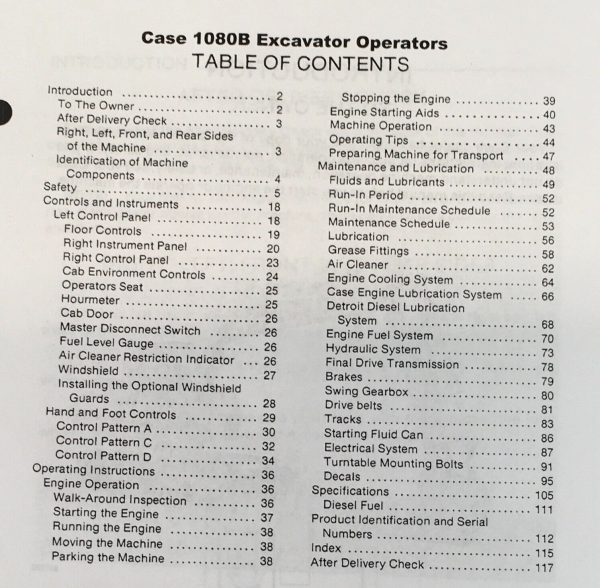 Case 1080B Crawler Excavator Parts Catalog Operators Manual Set Owners Assembly - Image 2