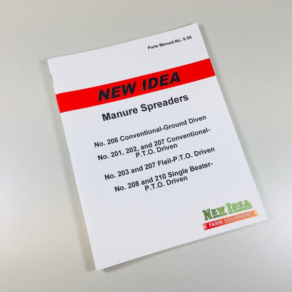 New Idea 208 210 Single Beater Pto Manure Spreader Parts Manual Catalog