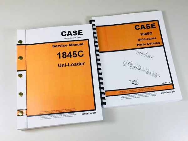 Case 1845C Uni Loader Skid Steer Service Manual Parts Catalog Repair Shop Books