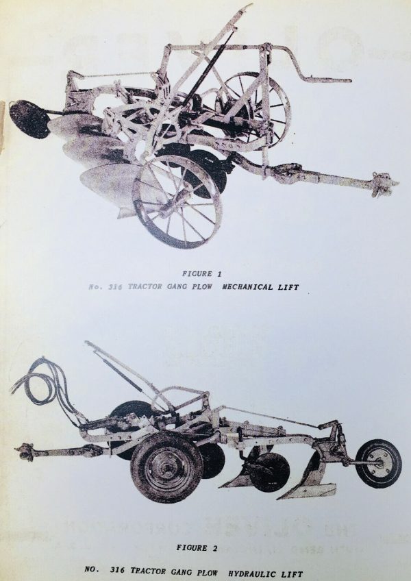 Oliver 316 316-A Plow Parts Manual Catalog Assembly Schematics Exploded Views - Image 2