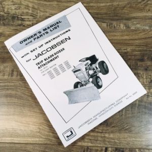 Jacobsen 59725 Trip Blade Dozer for Chief Tractor Operators and Parts Manual
