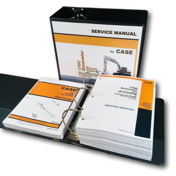 Case 170C Excavator Service Manual Parts Catalog Repair Set Workshop Shop Book