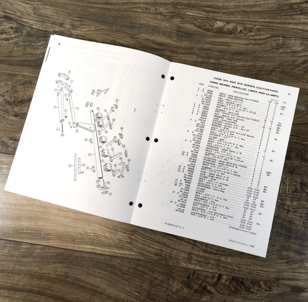 Case 914 & 916 Series Cultivator Rear Mounted Parts Manual Catalog Book Assembly - Image 3