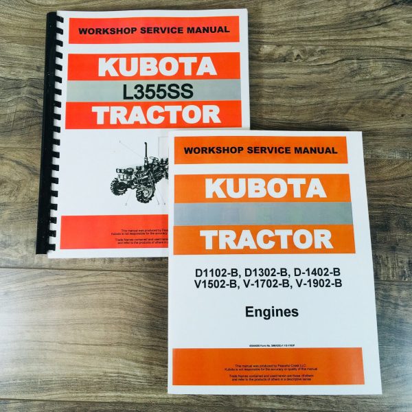 Kubota L355Ss Shuttle Shift Tractor Service Manual Set Repair Shop Technical